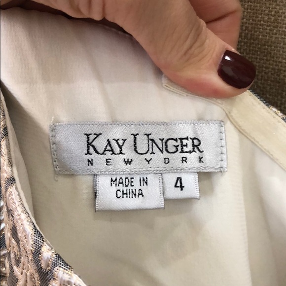 Kay Unger Pewter Damask Party Dress - Picture 6 of 6